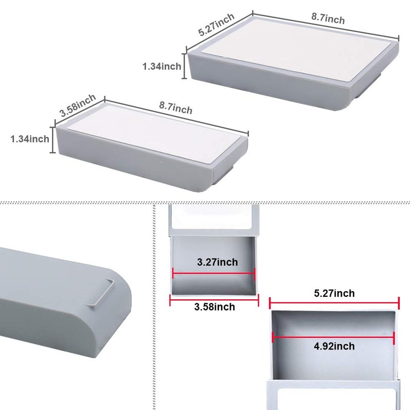 YOOUSOO Desk Drawer Attachment, 2 Pack Pencil Organizer, Hidden Desk Organizer, Under Desk Organizer Adhesive, Pen Holder, Desk Accessories & Workspace Organizers, Pen Drawers, Drawer Tray Storage Desktop - Image 4